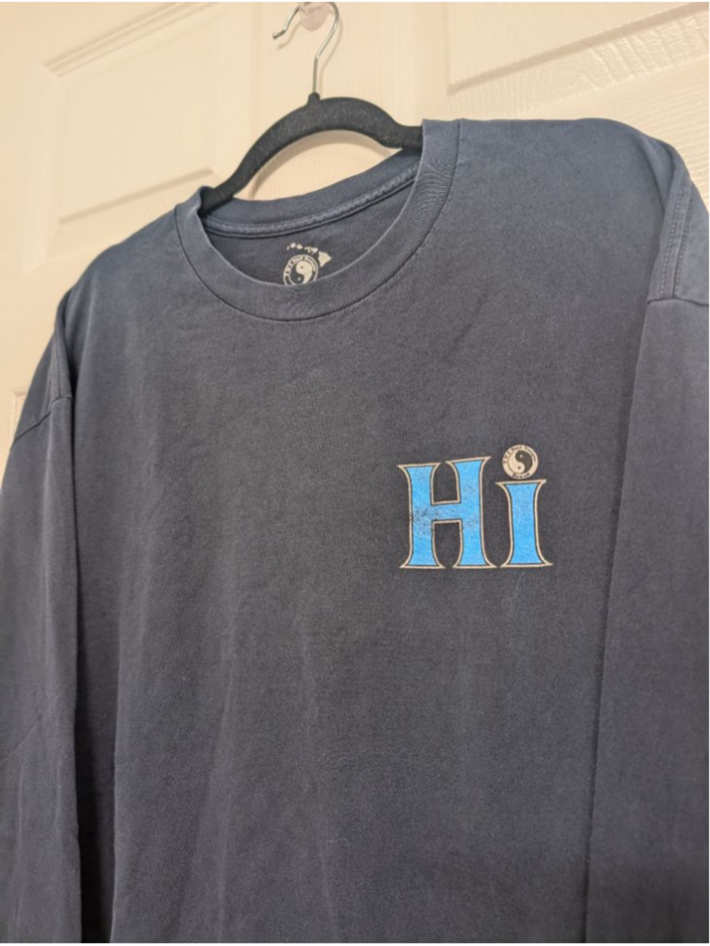 Men's T&C Surf Designs Long Sleeve Tee Shirt XXL Navy Blue Hi Hawaii Crewneck